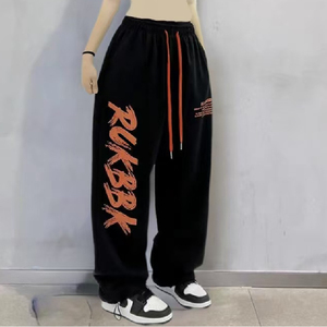 秋2025跨境高腰抽绳宽松欧美运动休闲裤102B-K679P45图片