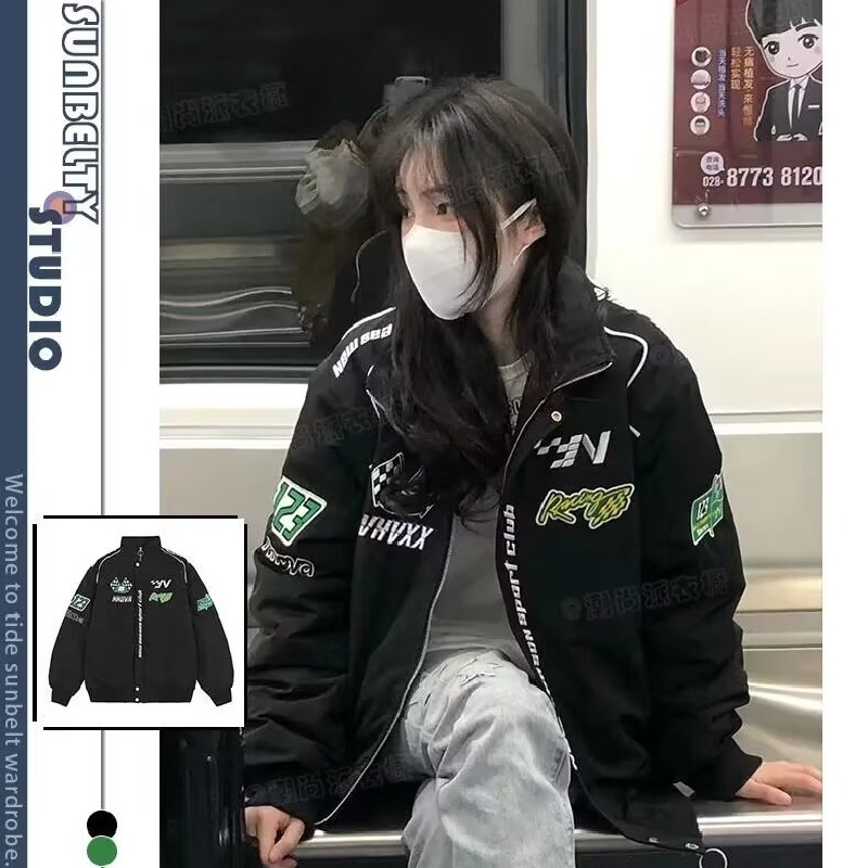 秋25潮机车夹克外套男女潮牌外套防风休闲棒球服102B-JK6579P75,男装夹克,星座102B