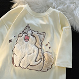 纯棉植绒绣花夏季新款短袖T恤男女天猫抖音品质102B-T83041P30，男装T恤，星座102B