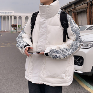 防水情侣装羽绒服男女加厚腰花拼接免洗冬季外套102B-Y8251P145特图片