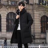 冬白鹅绒服男连帽渐变长款加厚工装外套情侣羽绒衣102B-Y886P325，男装羽绒服，星座102B