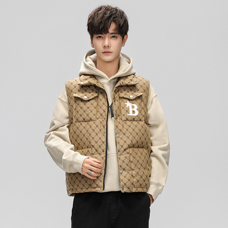 冬款羽绒服男连帽加厚外套无袖羽绒衣马甲背心百搭102B-Y3321P145图片