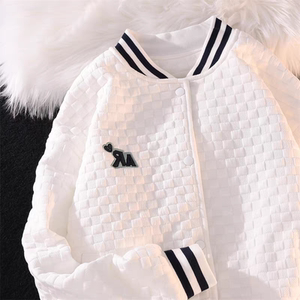双层原版华夫格棒球服男女秋冬美式潮夹克痞帅外套102B-M6008P68图片