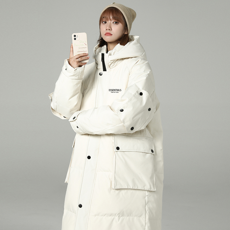 加厚潮男大领子连帽中长情侣款宽松工装羽绒服男女102B-Y5065P195，男装羽绒服，星座102B