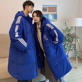 加厚潮男字母印花连帽中长情侣宽松工装羽绒服男女102B-Y5085P165，男装羽绒服，星座102B