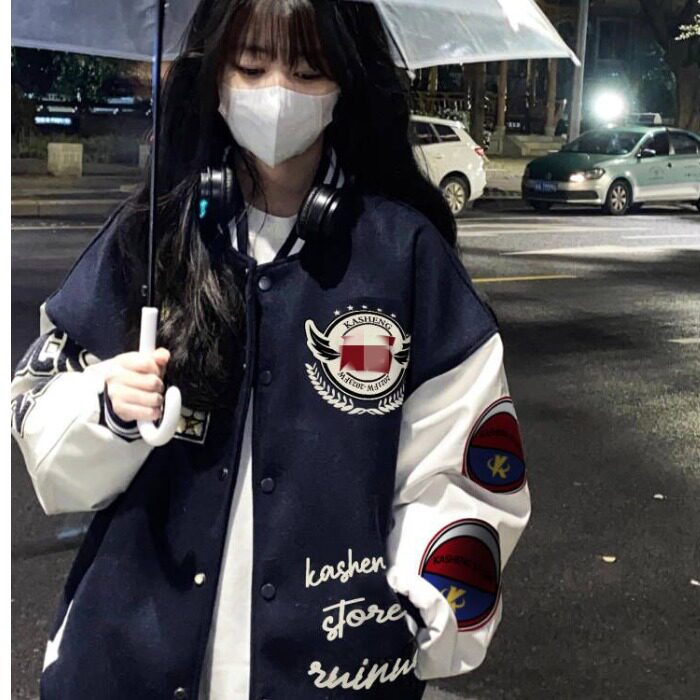 2024秋棒球服外套原宿港风oversize高街情侣外套潮102B-W9913P75,男装夹克,星座102B