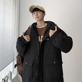 羽绒服情侣港风冬装连帽加厚大口袋工装白鸭绒男女102B-Y8807P185，男装羽绒服，星座102B