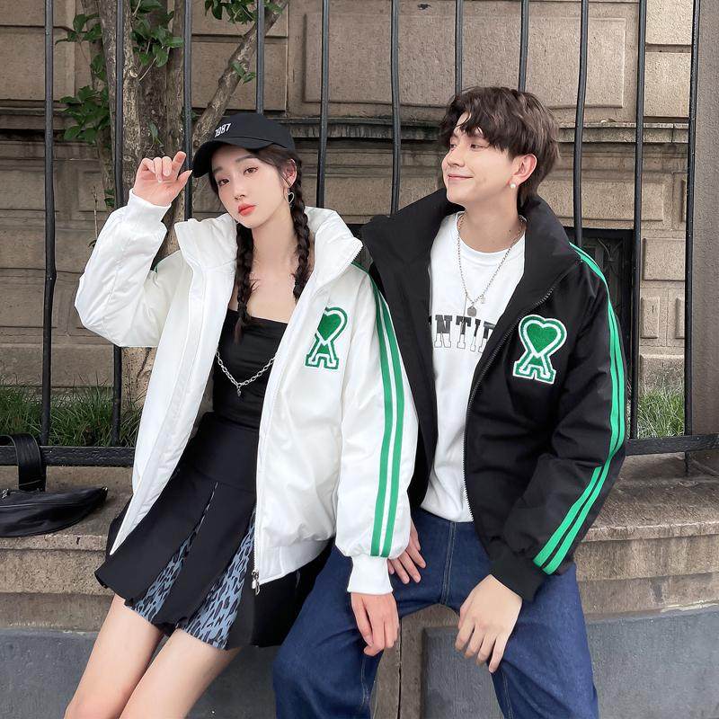 冬装羽绒服男女袖三杠加厚工装外套情侣羽绒衣外套102B-Y4265P155图片