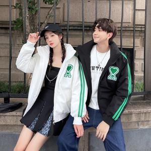 冬装羽绒服男女袖三杠加厚工装外套情侣羽绒衣外套102B-Y4265P155图片