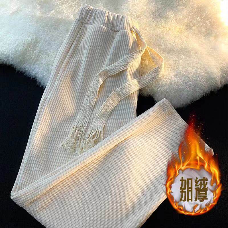 常年有货条灯芯绒裤直筒阔腿休闲裤男女102B-K192常规P45加绒F55图片