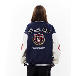 秋2025原版流行简约时尚徽章毛巾绣棒球服日系潮流102B-JK8832P78图片