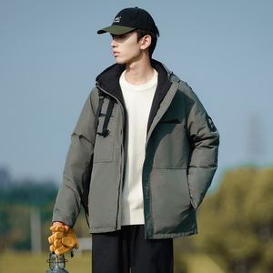冬款羽绒服男户外冲锋衣连帽工装大口袋加厚外套潮102B-Y8625P185图片