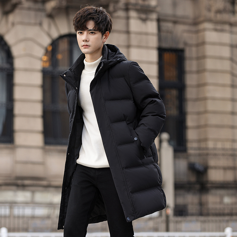 冬款羽绒服男连帽加厚中长款情侣羽绒衣百搭外套102B-Y6809P225，男装羽绒服，星座102B
