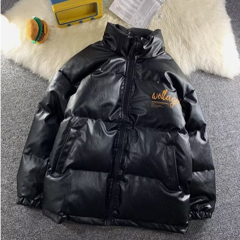 潮牌pu皮棉衣外套港风潮流棉服加厚棉袄宽松面包服102B-M3088P105,男装棉衣,星座102B