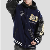 秋2025潮情侣毛巾刺绣复古棒球服宽松夹克外套男102B-JK816P78，男装夹克，星座102B