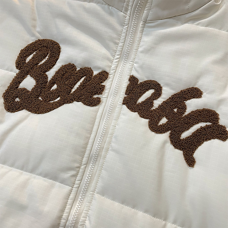 立领情侣棉服外套秋冬面包服美式毛巾绣潮牌宽松棉衣102B-M582P95,男装棉衣,星座102B