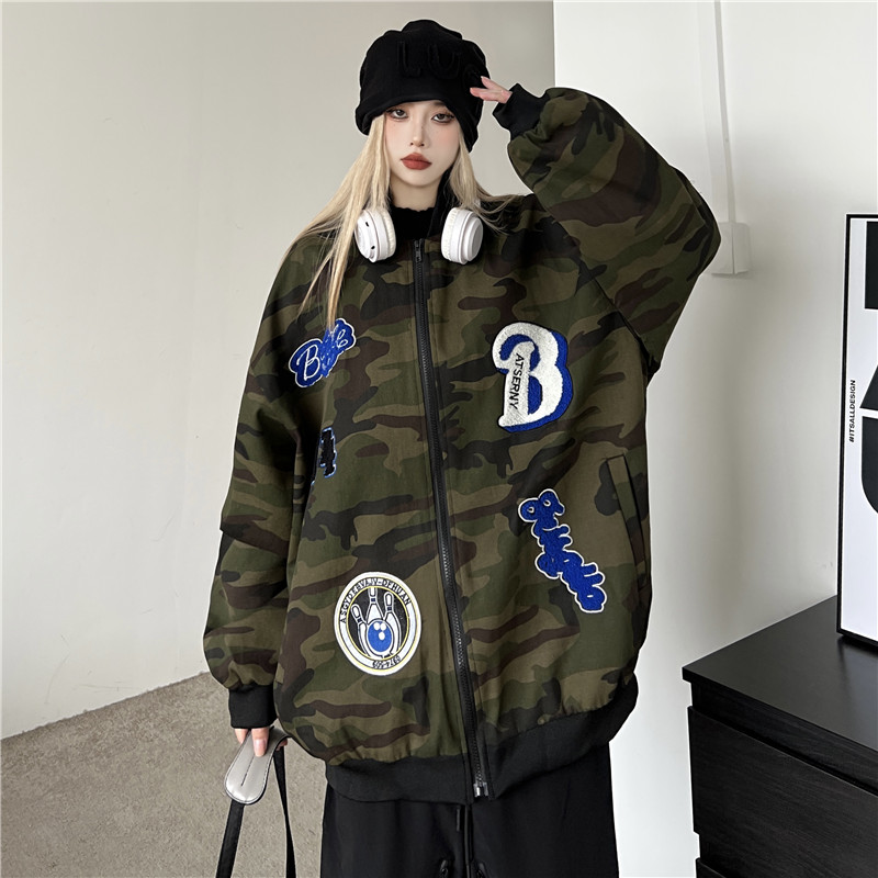 全棉工装布迷彩美式加内里复古棒球服男女宽松外套102B-J0729P98,男装夹克,星座102B