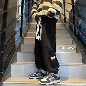 加绒秋冬灯芯绒哈伦裤韩版休闲运动裤休闲裤102B-K431P45加绒55图片