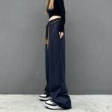2024秋运动风裤脚抽绳束腿休闲裤男女运动裤字母潮102B-K9062P48，男装休闲裤，星座102B