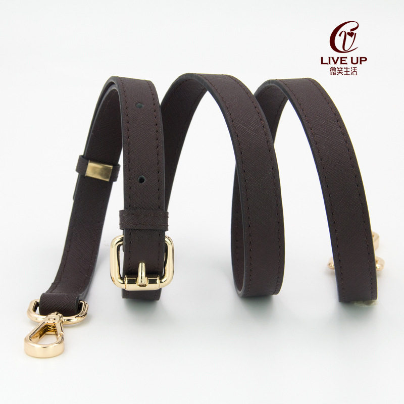 包带肩带深咖啡十字纹牙签纹包带女包包配件可调节单肩斜跨皮带子