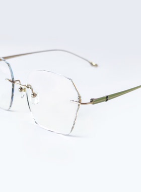 海伦凯勒透颜钛美边无框男女近视眼镜架配防蓝光K 1047 1048