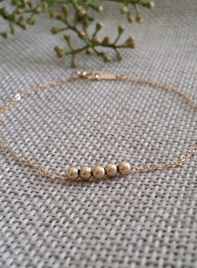 进口14k包金珠转运生日百搭手链