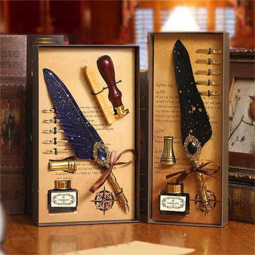 哈利波特周边羽毛笔火漆印章礼盒欧式魔法蘸水笔学生生日毕业礼品