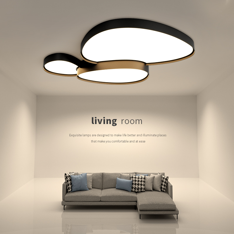 全光谱鹅卵石客厅灯简约现代主卧室灯房间智能吸顶灯中山灯具大全