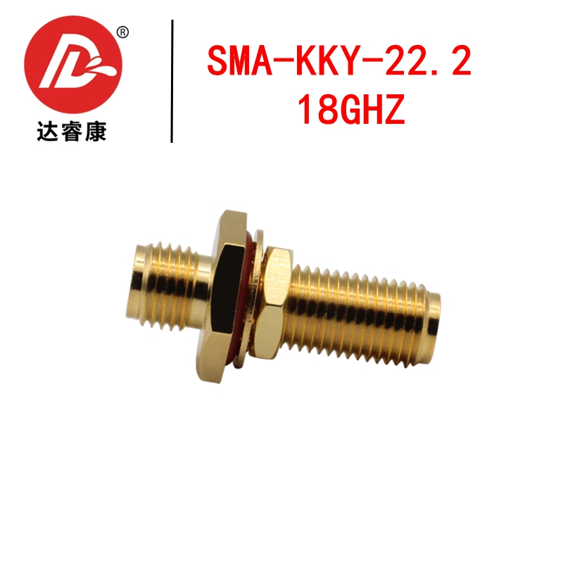 射频连接器SMA-KKY SMA防水转接头18G双通加长螺母垫片外螺内孔-封面