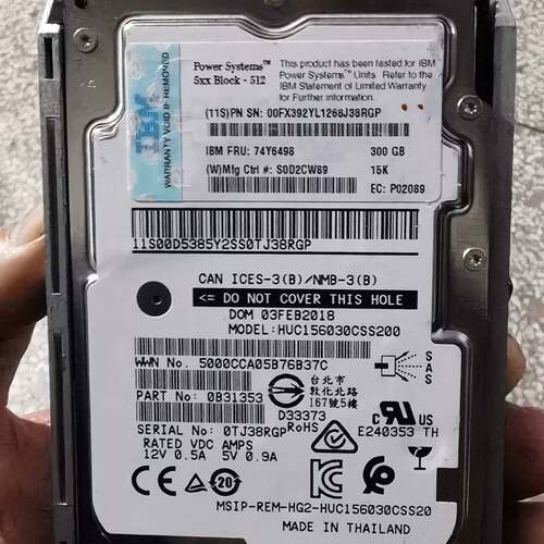 可议价IBM 74Y6496 74Y6498 300G 15K S