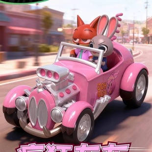 迪士尼疯狂动物城2疯狂车车系列盲盒潮玩尼克朱迪桌面摆件小礼物