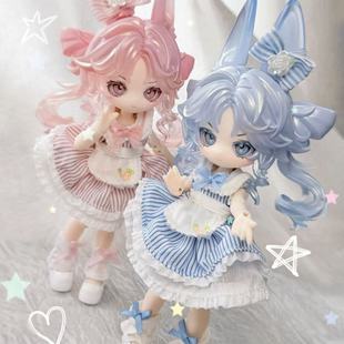 不可食用人偶一周年双兔蜜桃乌龙&海盐奶盖吊卡12分bjd可动盲盒