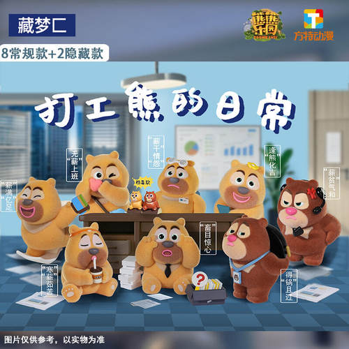 【首批】熊出没盲盒打工熊的日常系列潮玩摆件熊大熊二周边礼物