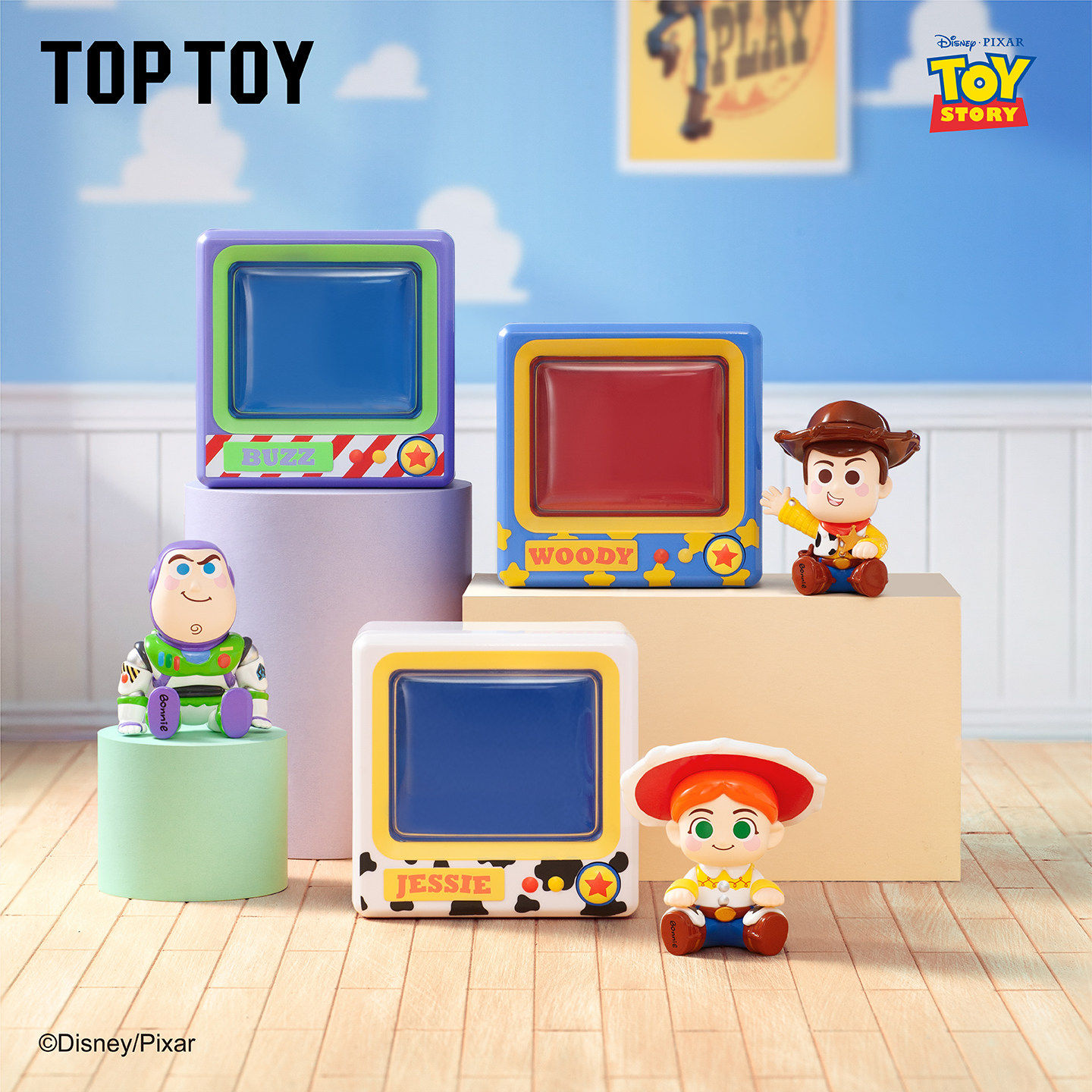 【现货】TOPTOY迪士尼玩具总动员迷你电视机系列手办盲盒精致摆件