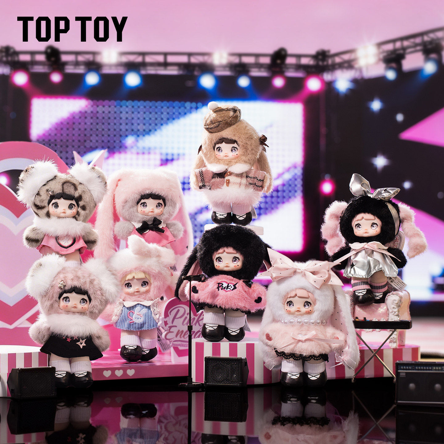 【赵露思同款】TOPTOY糯米儿粉色能量搪胶毛绒玩偶盲盒周边公仔礼