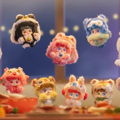 【新品】JOTOYS/奇偶潮乐Q宝好彩盲盒潮玩周边可爱毛绒挂件新年