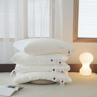 60支全棉仪征纤维羽丝绒枕头芯单人护颈枕低中高酒店枕A类