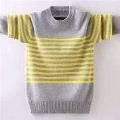 洋气圆领打底衫 中大童韩版 潮 毛衣2026春秋女童套头针织衫 男童薄款