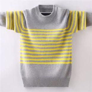 男童薄款毛衣2026春秋女童套头针织衫中大童韩版洋气圆领打底衫潮