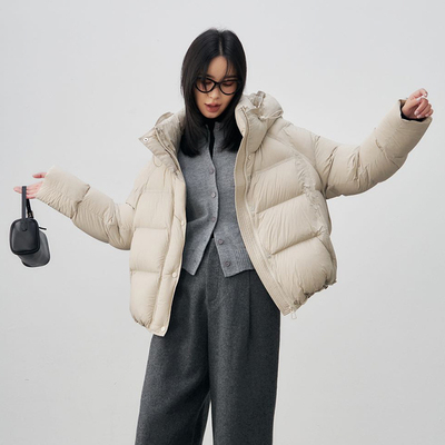 90白鸭绒羽绒服女时尚保暖冬季韩版小面包泡芙加厚羽绒服外套