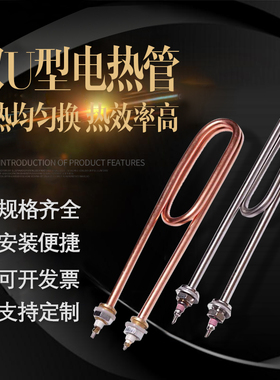 定制非标不锈钢双U型蒸饭车电热管蒸箱铜加热管水箱烧水棒220380V