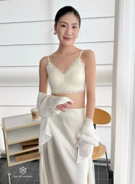 内目23119缎面蕾丝美背小胸聚拢收副乳防下垂固定杯无钢圈文胸罩