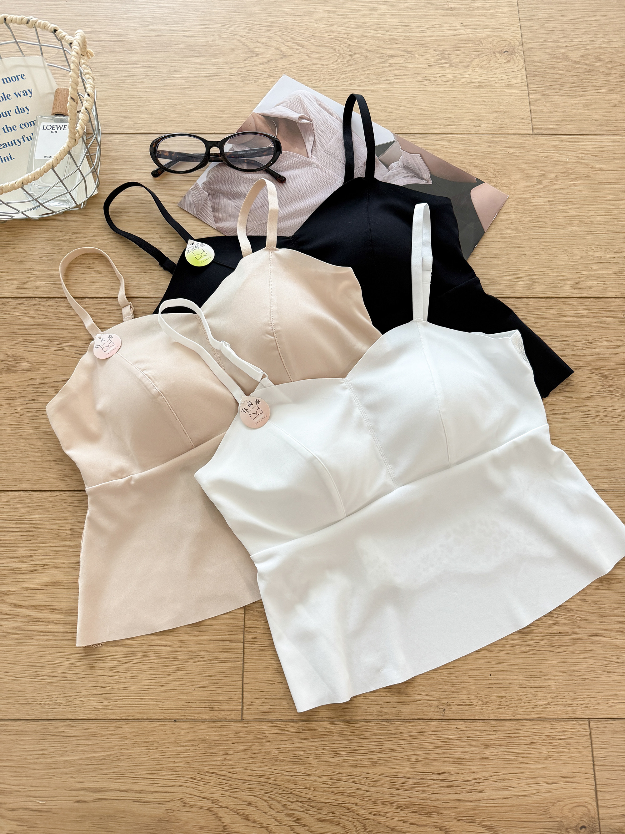 内家250无痕冰丝美背30吊带性感背后蕾丝U型背心一体杯聚拢内衣