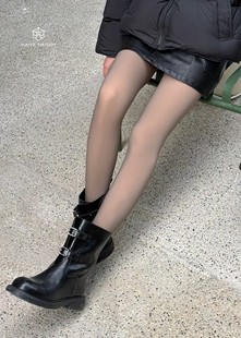 袜 春秋连裤 NAIVE MADAM内目水光袜一体黑透肤光腿神器200克加长款