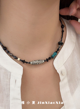 小众设计感项链天珠新中式