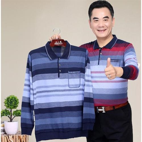 老人衣服夏装60-70岁爸爸长袖