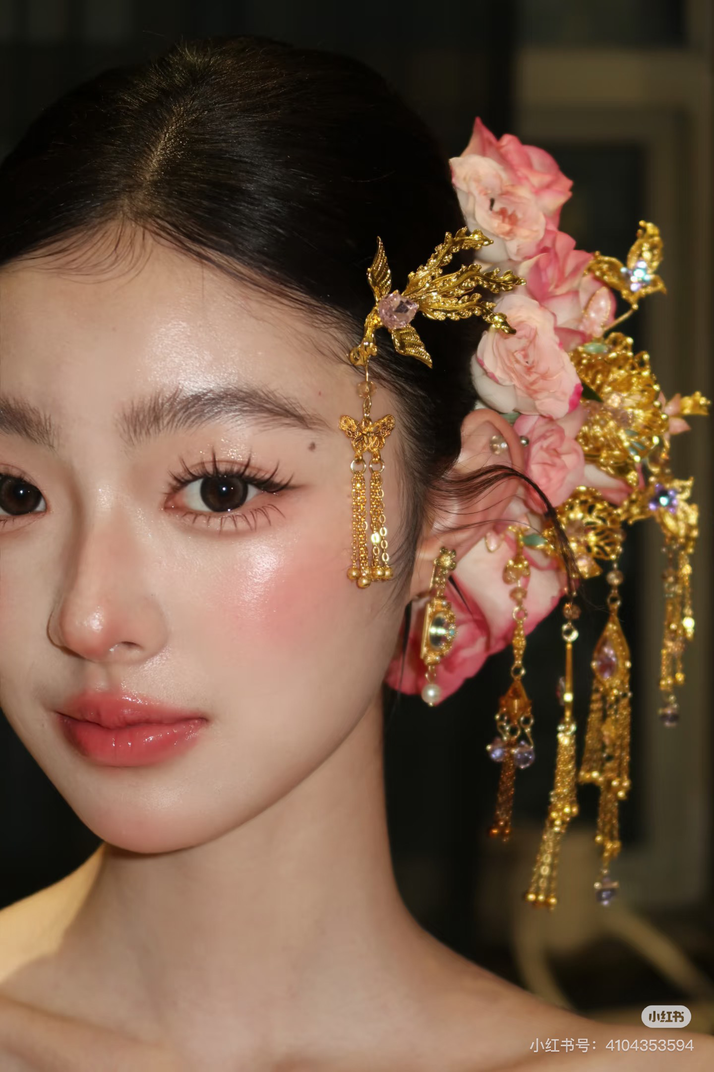 君心家 古风金色凤凰边夹一对 |新娘中式头饰配饰 不含发钗