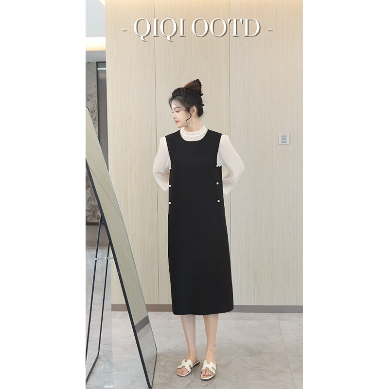 柒院家私服大码女装法式半高领长袖衬衫2026秋季设计感木耳边上衣
