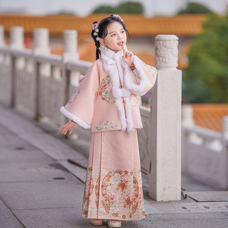新款古风汉服女童马面裙全套加厚宝宝古风唐装冬季拜年服,童装/婴儿装/亲子装,唐装,淘宝优惠券,粉丝福利购,淘宝优惠卷