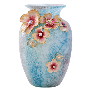 罗比罗丹锦上添花珐琅彩花瓶创意玄关插花摆件乔迁礼物
